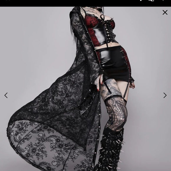 Dolls Kill Black Days Of Sin Duster Size S NWT - Picture 10 of 11